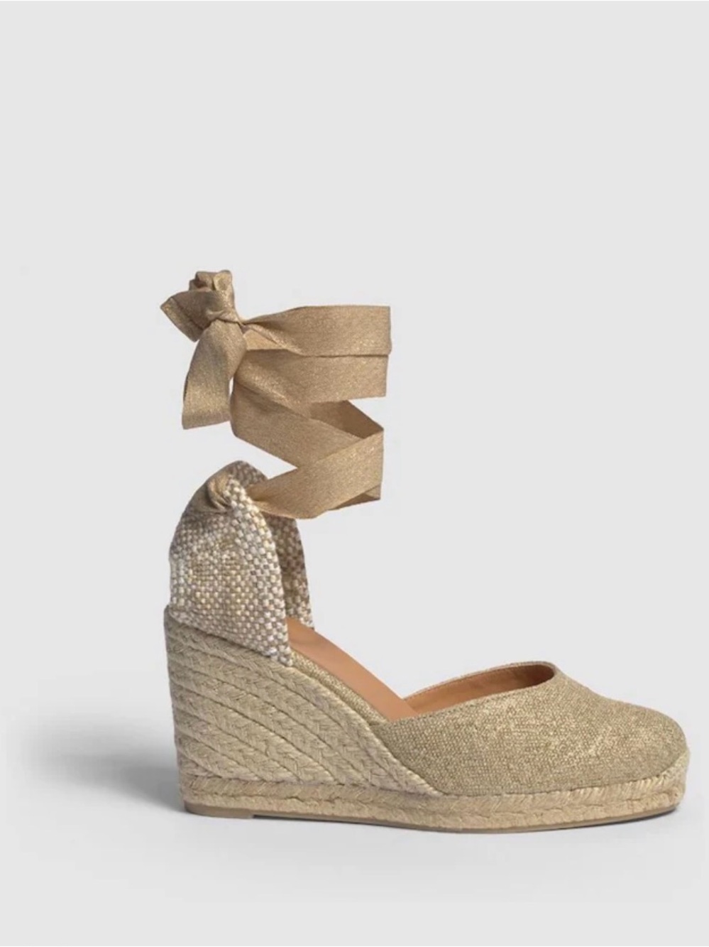 Castañer Gold Carina Espadrille Wedges